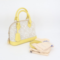 Louis Vuitton Shoulder Bag Since Alma BB Canvas Leather Light Gray Yellow