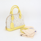 Louis Vuitton Shoulder Bag Since Alma BB Canvas Leather Light Gray Yellow