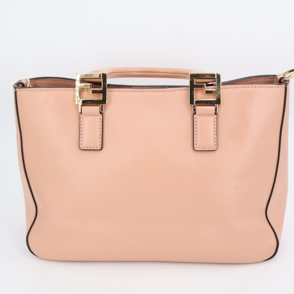 Fendi Tote Small Leather 2-Way Handbag Pink — view 8