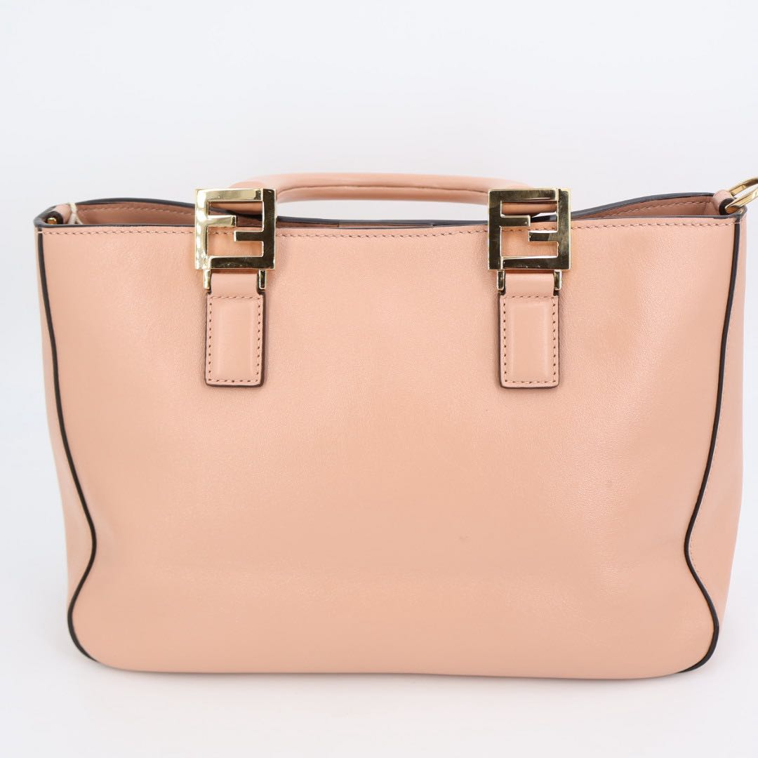 Fendi Tote Small Leather 2-Way Handbag Pink — view 8