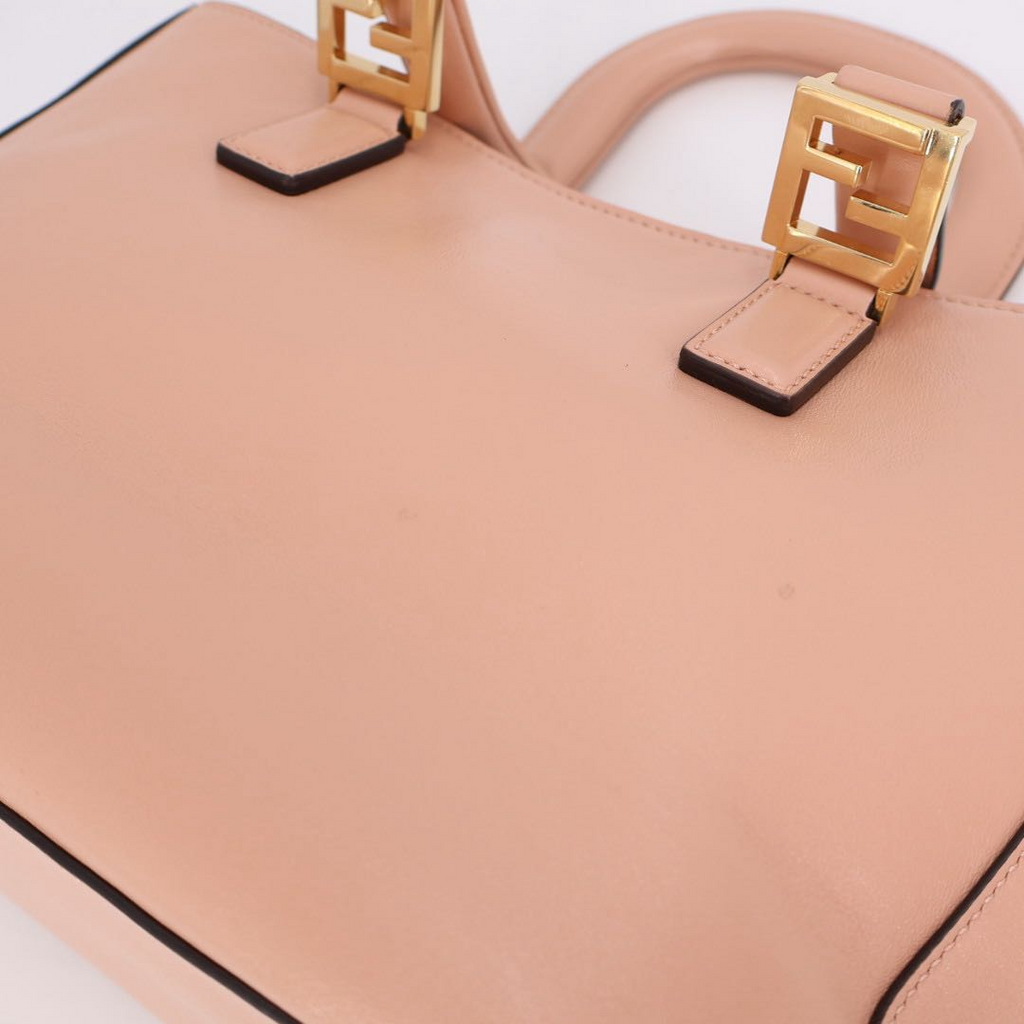 Fendi Tote Small Leather 2-Way Handbag Pink — view 5
