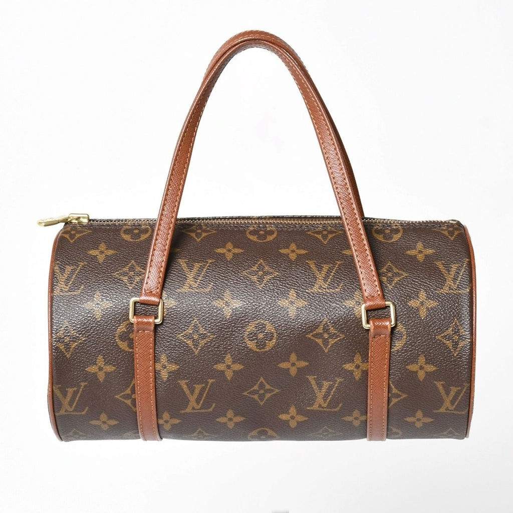 Louis Vuitton Papillon 26 Handbag Monogram Brown Leather Gold Vintage 4