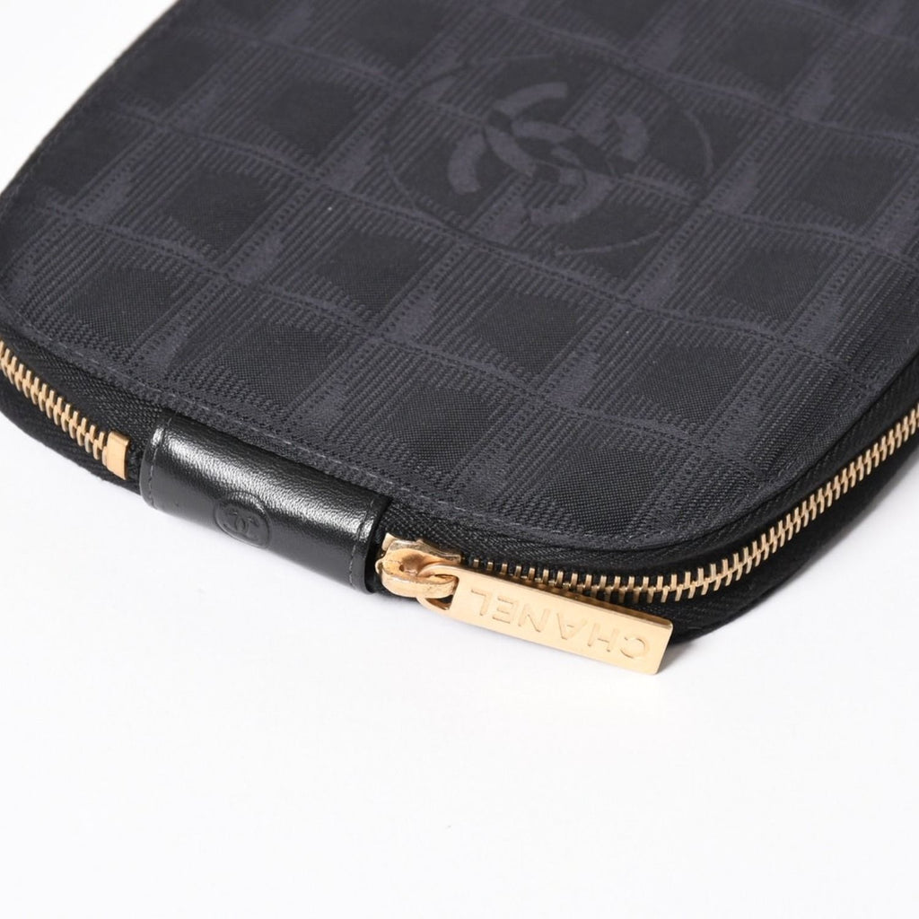 Chanel New Travel Line Multi Pouch CD Case Black CC Logo Nylon Jacquard Fabric — view 7