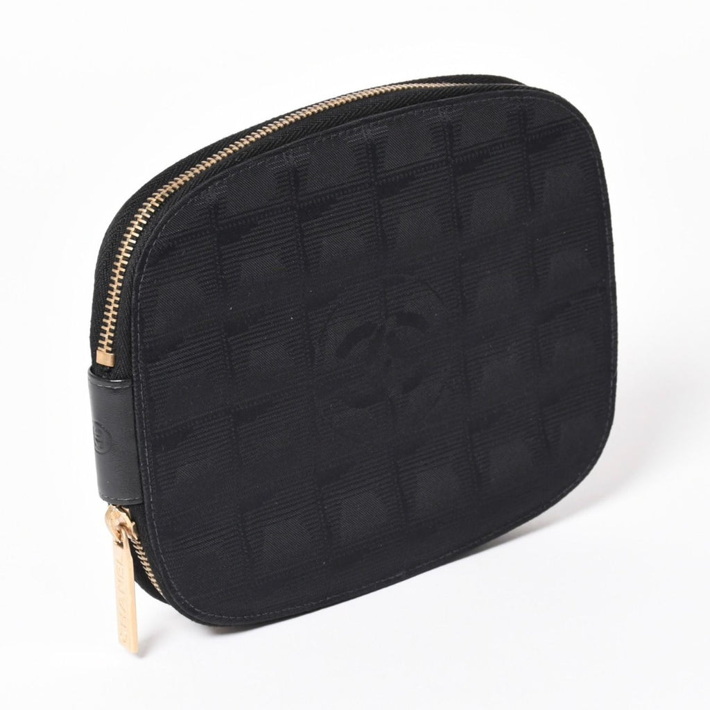 Chanel New Travel Line Multi Pouch CD Case Black CC Logo Nylon Jacquard Fabric — view 3