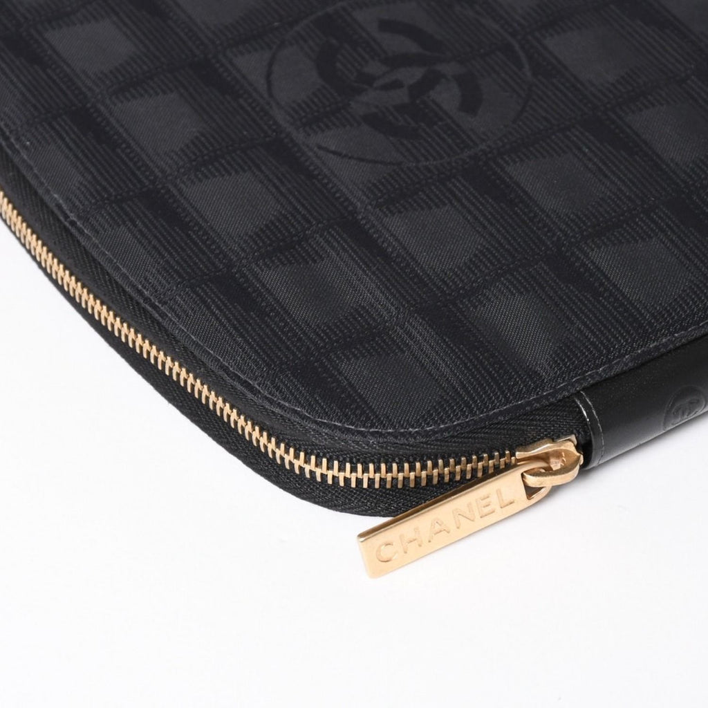 Chanel New Travel Line Multi Pouch CD Case Black CC Logo Nylon Jacquard Fabric — view 8