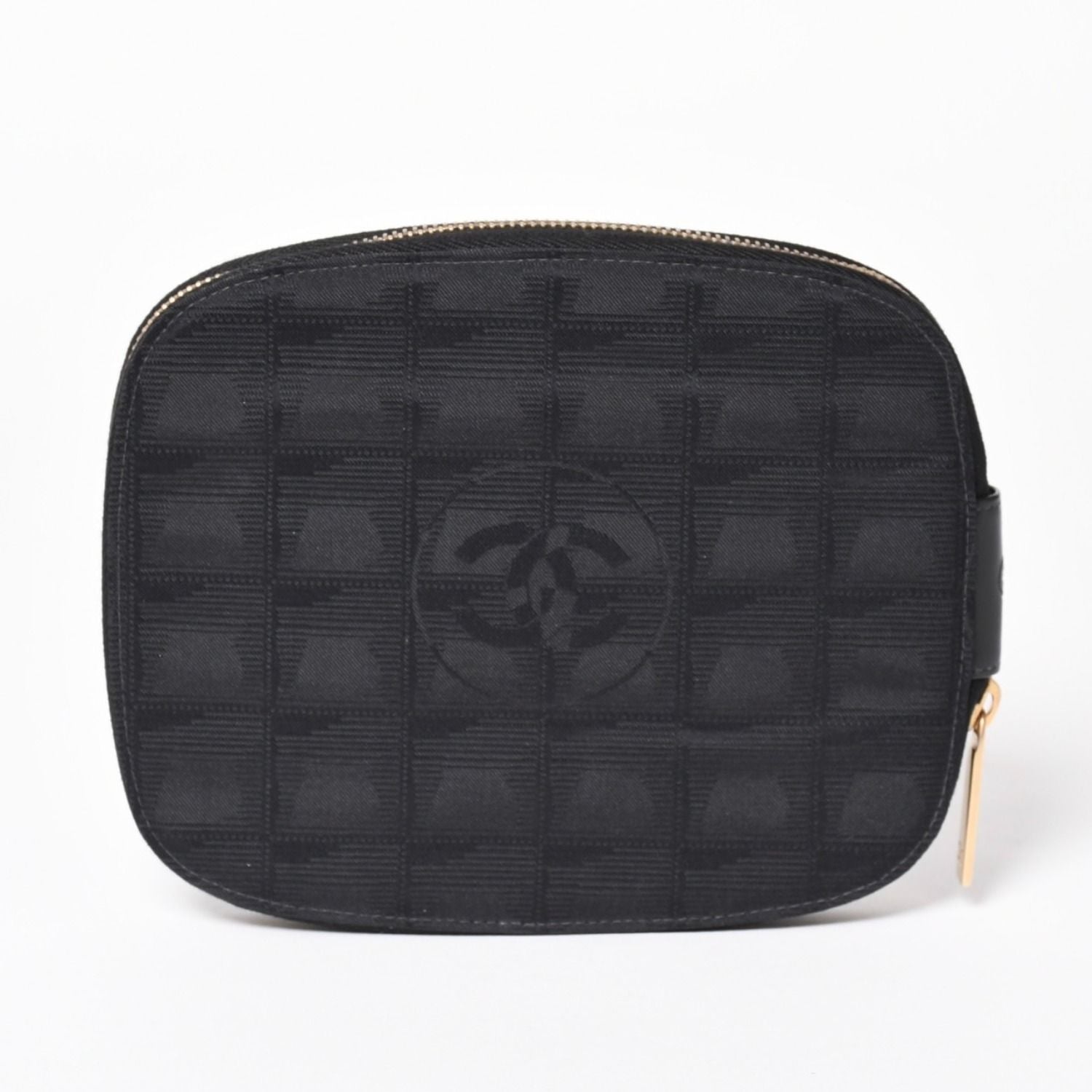 Chanel New Travel Line Multi Pouch CD Case Black CC Logo Nylon Jacquard Fabric — view 2
