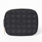 Chanel New Travel Line Multi Pouch CD Case Black CC Logo Nylon Jacquard Fabric