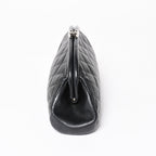 Chanel Timeless Classic Clutch CC Logo Caviar Leather Quilted Silver — view 4