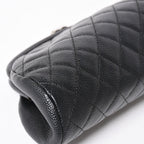 Chanel Timeless Classic Clutch CC Logo Caviar Leather Quilted Silver — view 7