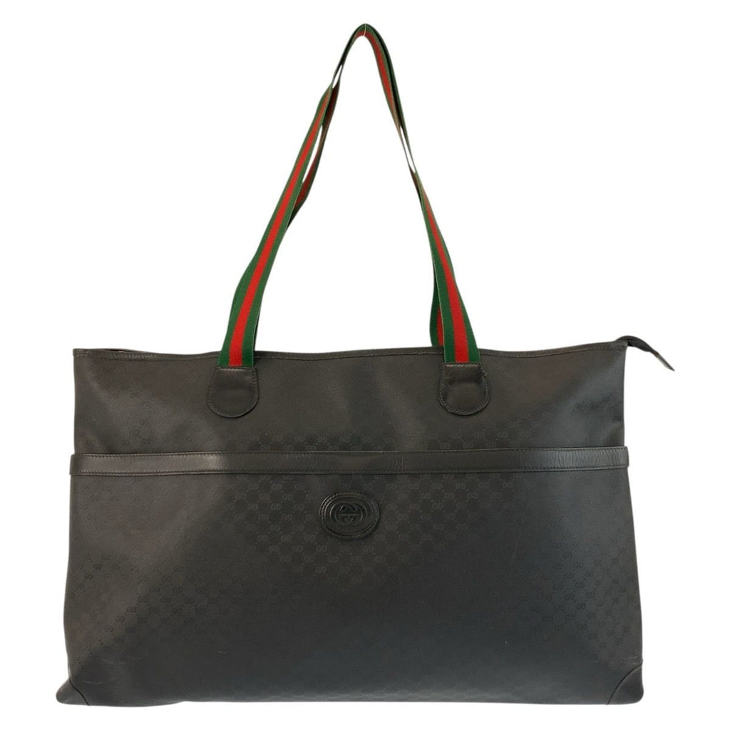 Gucci Vintage Micro GG Sherry Line Black Tote Shoulder