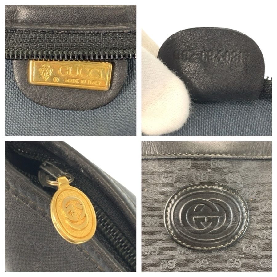 Gucci Vintage Micro GG Sherry Line Black Tote Shoulder — view 3