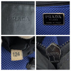 Prada Black Silver Leather Nylon Tote Shoulder — view 4