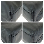 Prada Black Silver Leather Nylon Tote Shoulder — view 3