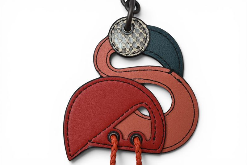 Bottega Veneta Key Ring Key Holder Animal Charm Flamingo — view 5