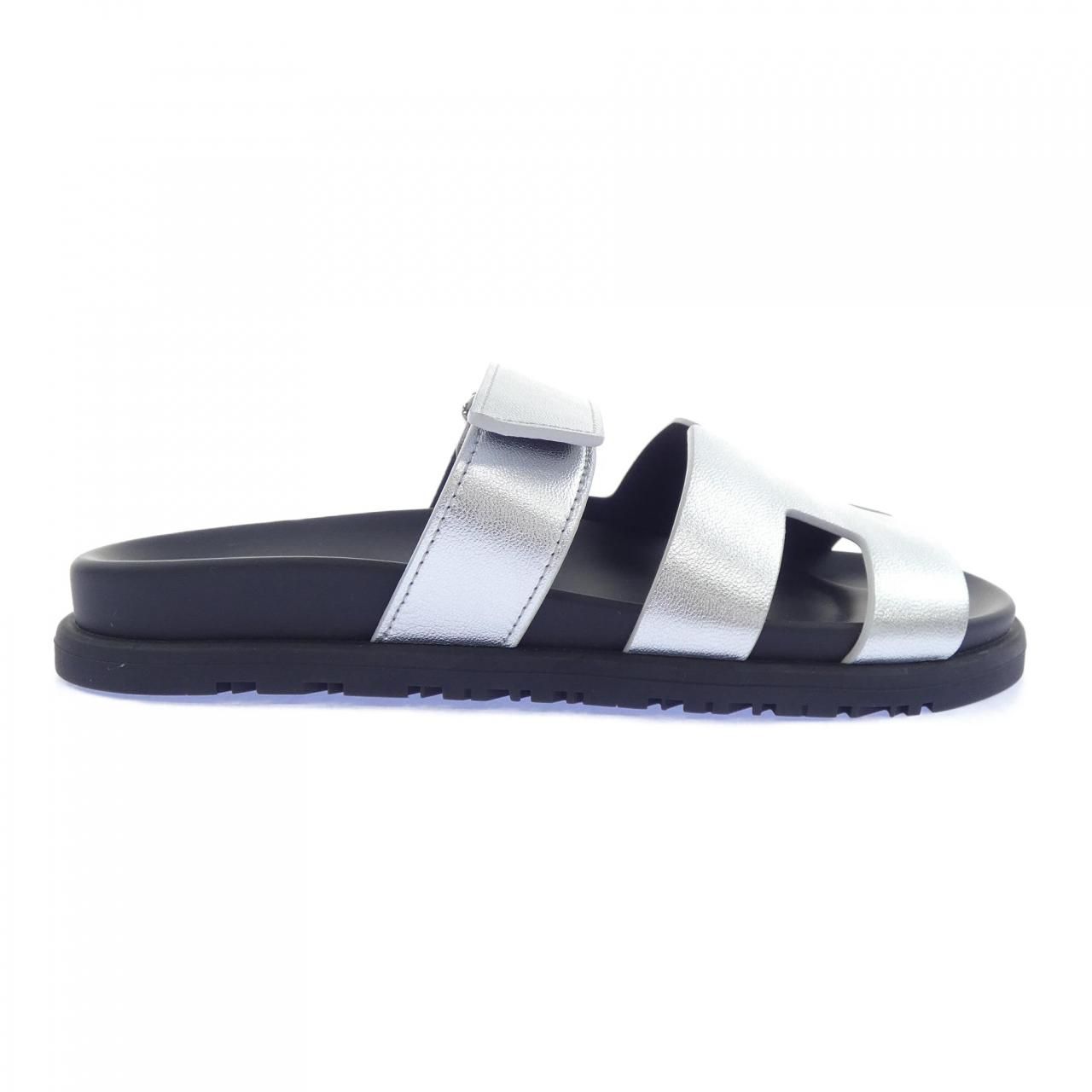 Hermes Chypre Sandals Silver