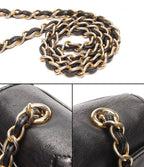 Chanel Chain Shoulder Bag Gold Single Flap Quilted Lambskin — view 8