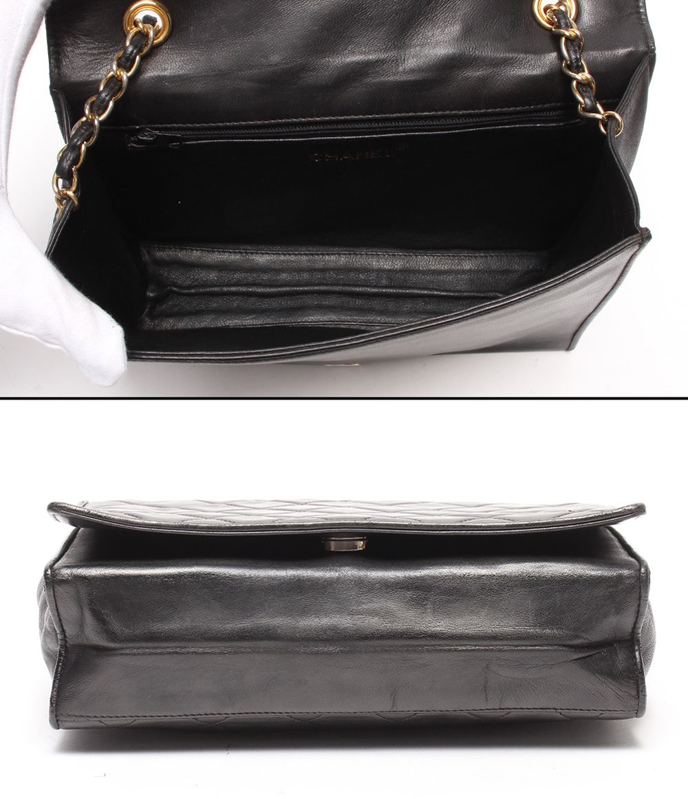 Chanel Chain Shoulder Bag Gold Single Flap Quilted Lambskin — view 4