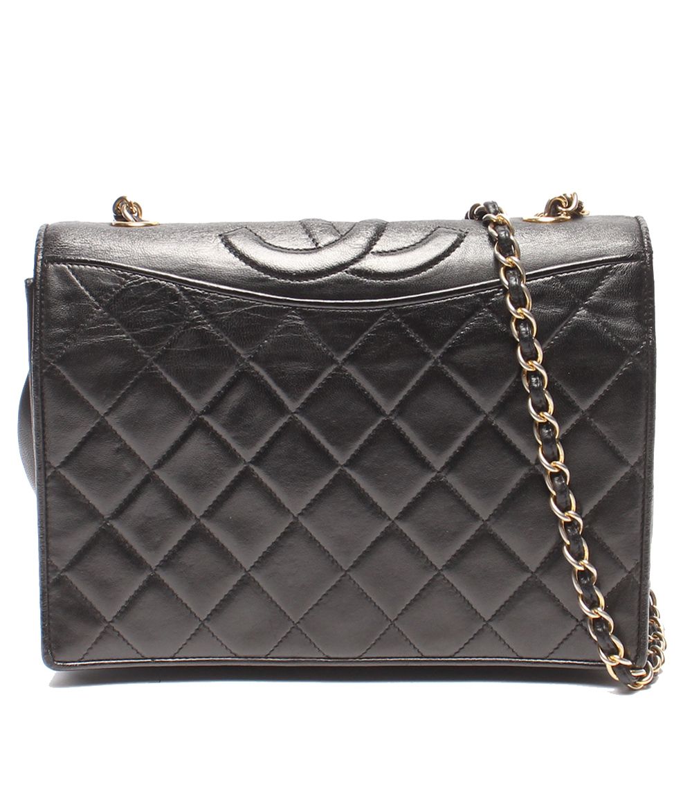 Chanel Chain Shoulder Bag Gold Single Flap Quilted Lambskin