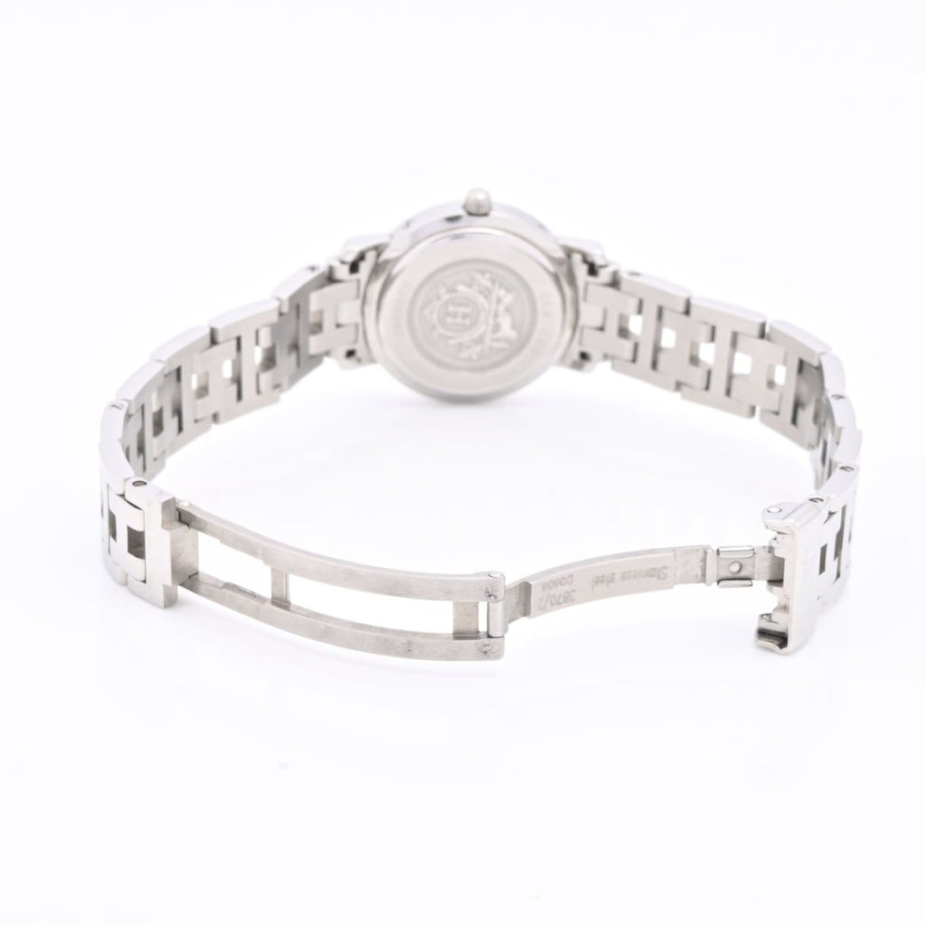 Hermes Watch Clipper Cles Diamond Bezel Pave Shell Dial SS White — view 7