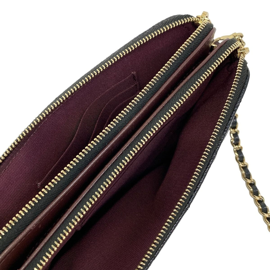 Chanel Wallet Quilted Black Chain Gold Shoulder — view 4