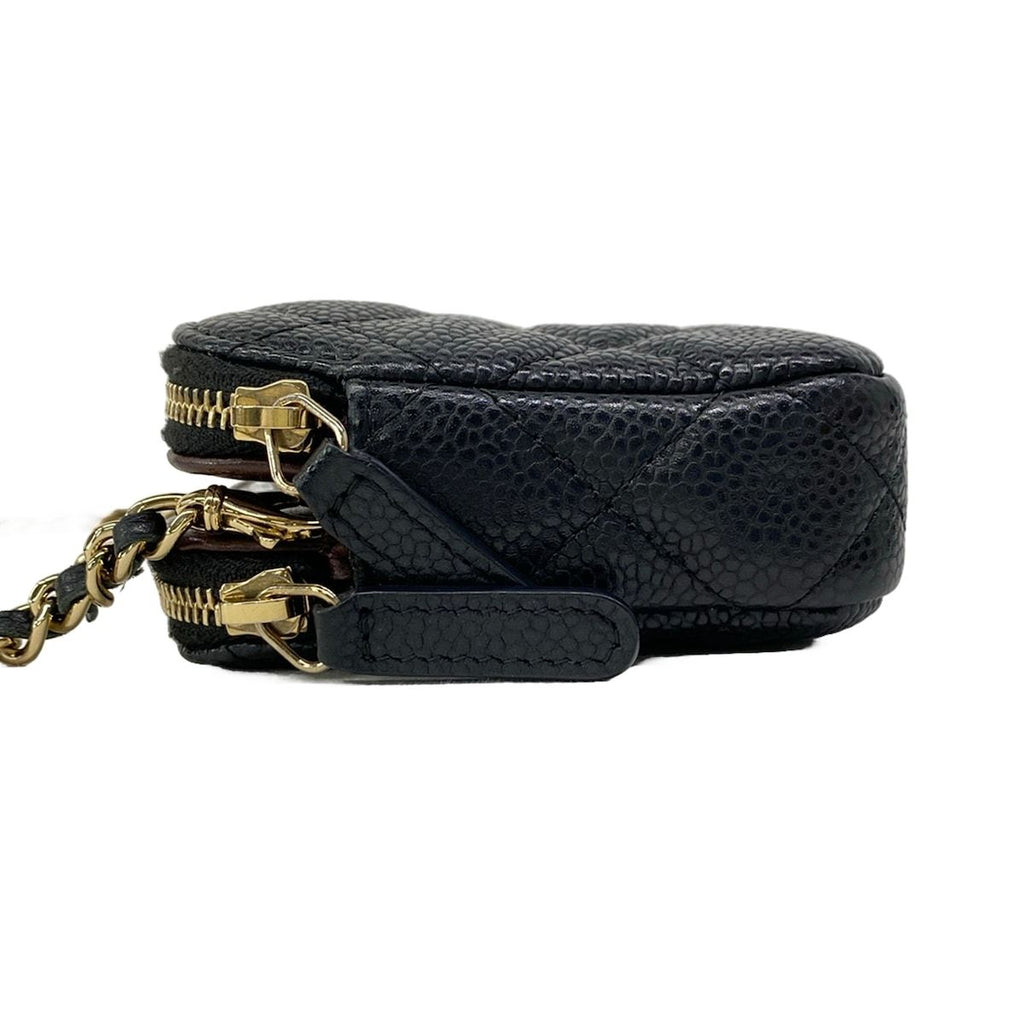 Chanel Wallet Quilted Black Chain Gold Shoulder — view 9