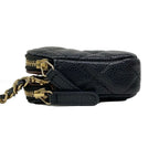 Chanel Wallet Quilted Black Chain Gold Shoulder — view 9