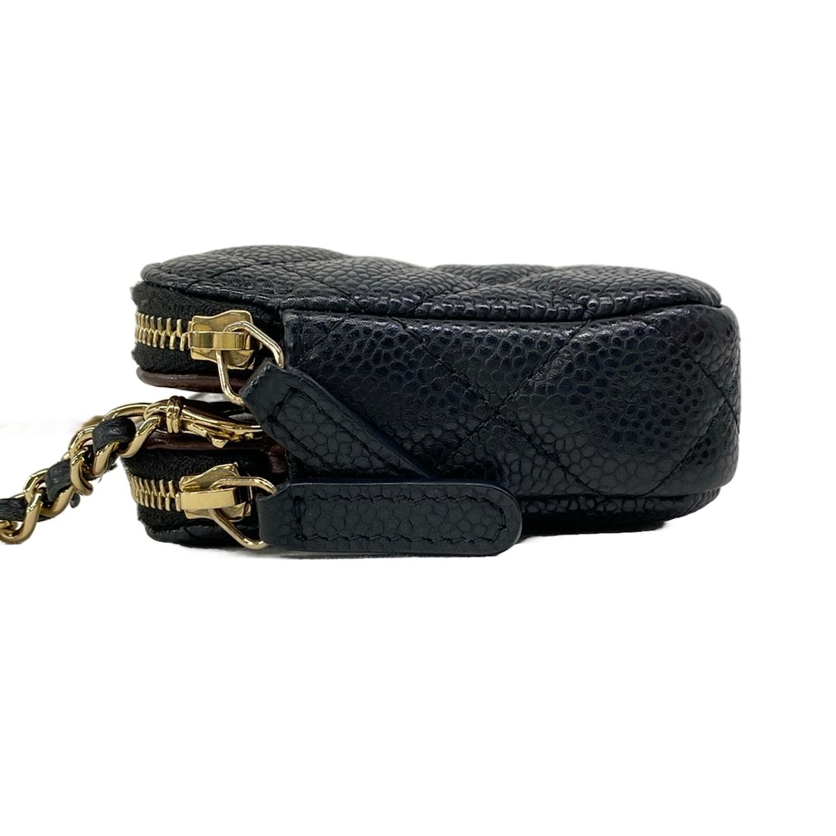 Chanel Wallet Quilted Black Chain Gold Shoulder — view 9