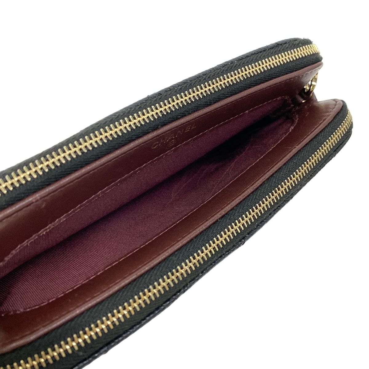 Chanel Wallet Quilted Black Chain Gold Shoulder — view 3