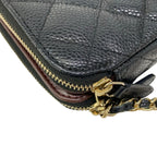 Chanel Wallet Quilted Black Chain Gold Shoulder — view 8
