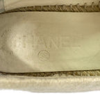 Chanel Slip Ons 37 Ivory Black CC Logo Espadrilles Slipper — view 5
