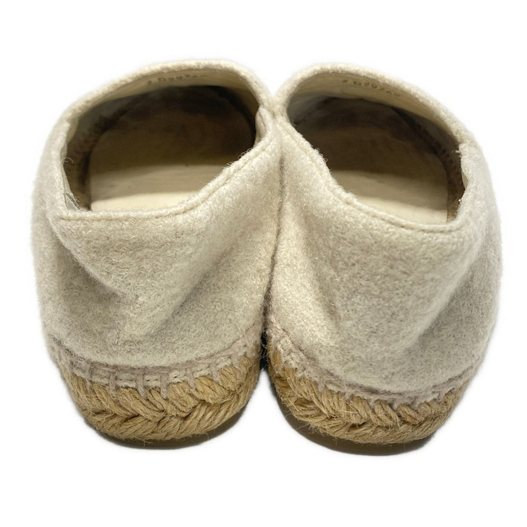 Chanel Slip Ons 37 Ivory Black CC Logo Espadrilles Slipper — view 3