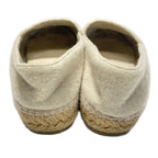 Chanel Slip Ons 37 Ivory Black CC Logo Espadrilles Slipper — view 3