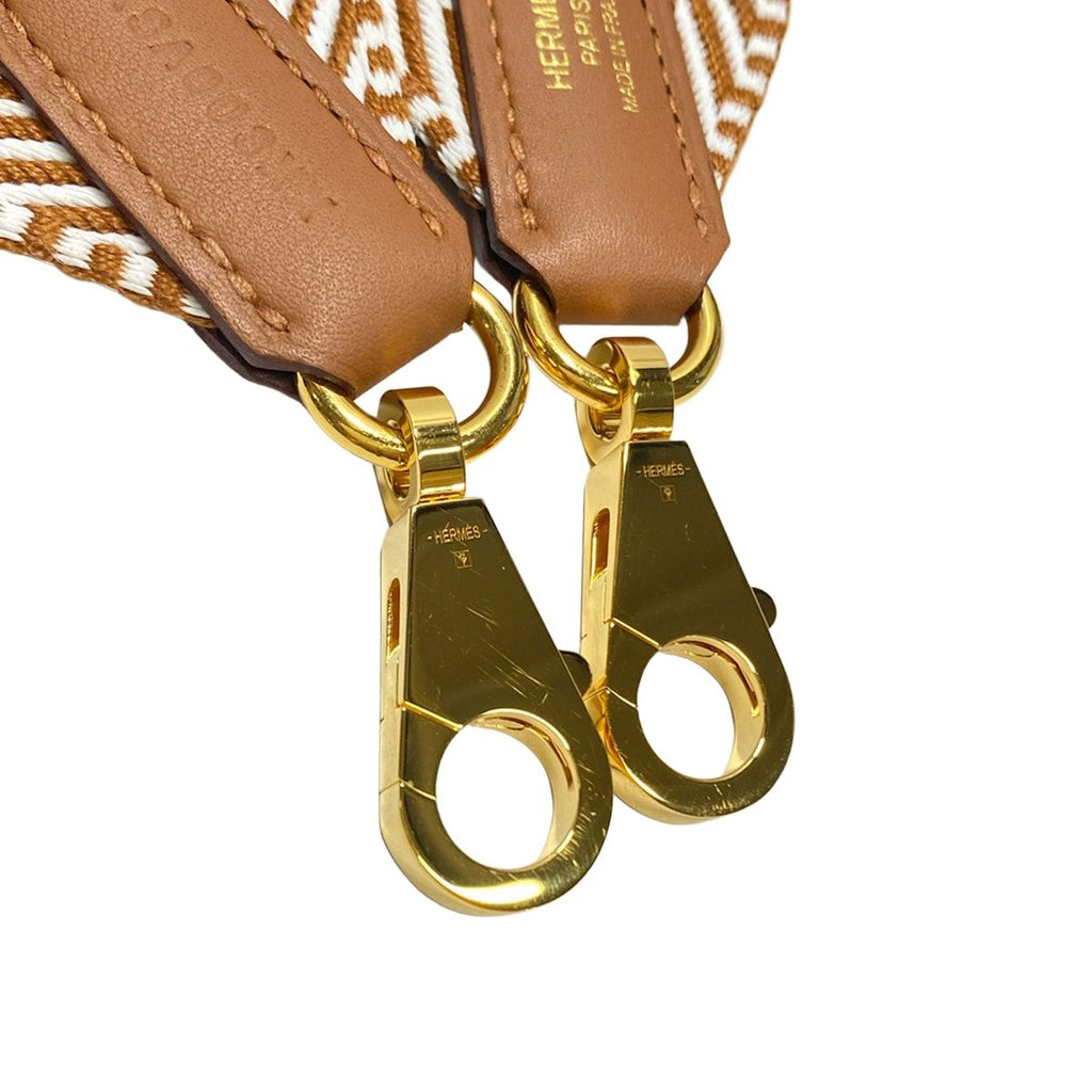 Hermes Shoulder Strap Bandouliere Sangle Caval 50 Ecru Beige White Gold — view 4