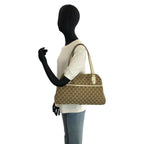 Gucci Beige Ivory Gold GG Canvas Leather Tote Shoulder — view 7