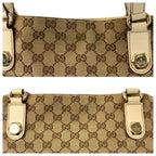 Gucci Beige Ivory Gold GG Canvas Leather Tote Shoulder — view 6