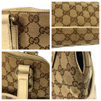 Gucci Beige Ivory Gold GG Canvas Leather Tote Shoulder — view 5