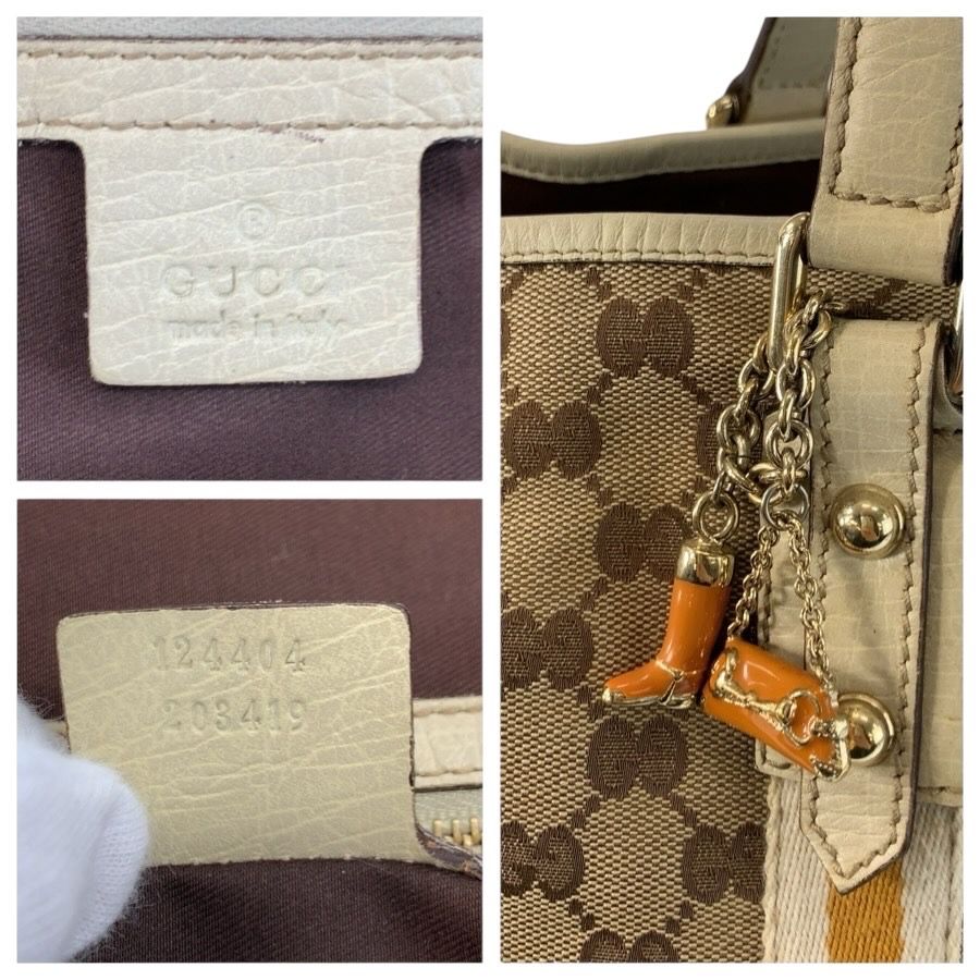 Gucci Sherry Line Beige Ivory Gold GG Canvas Tote Shoulder — view 3