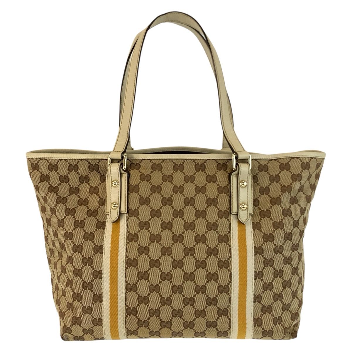 Gucci Sherry Line Beige Ivory Gold GG Canvas Tote Shoulder — view 2