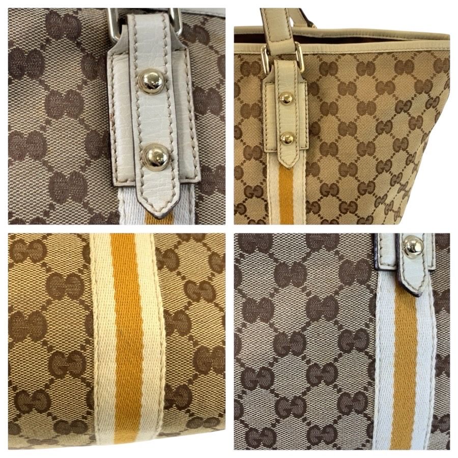 Gucci Sherry Line Beige Ivory Gold GG Canvas Tote Shoulder — view 6