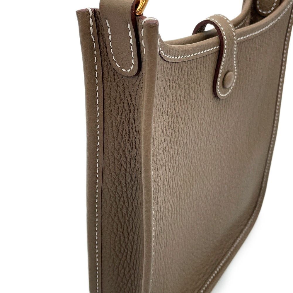 Hermes Evelyne TPM 111 cm Amazon Etoupe Gold Taurillon Clemence Handbag — view 6