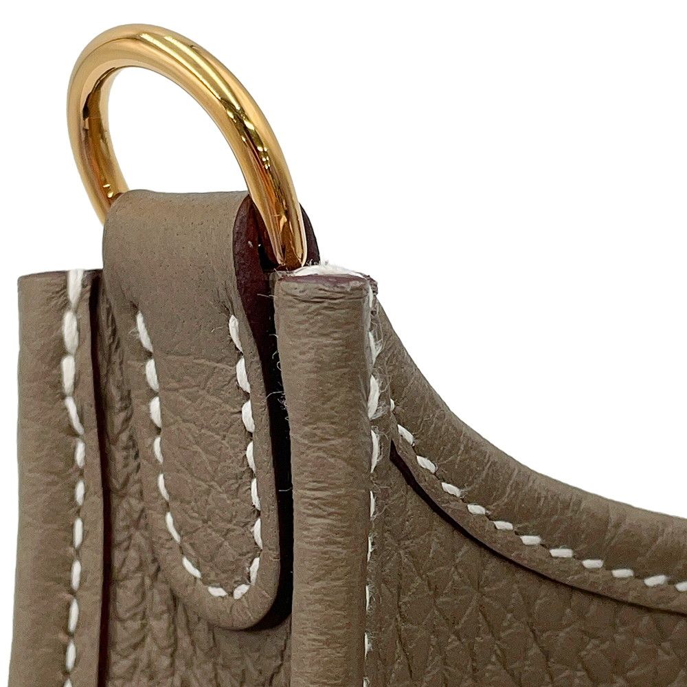 Hermes Evelyne TPM 111 cm Amazon Etoupe Gold Taurillon Clemence Handbag — view 8
