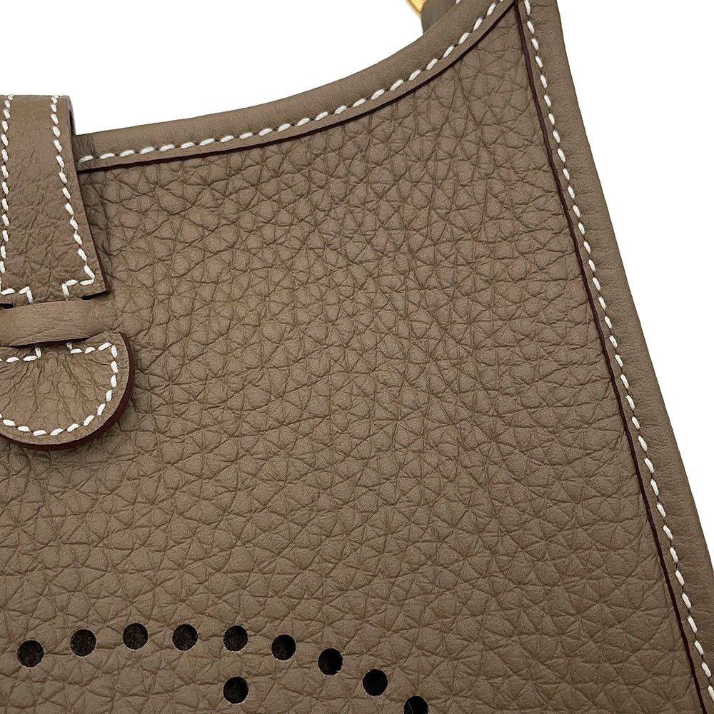 Hermes Evelyne TPM 111 cm Amazon Etoupe Gold Taurillon Clemence Handbag — view 7