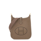 Hermes Evelyne TPM 111 cm Amazon Etoupe Gold Taurillon Clemence Handbag