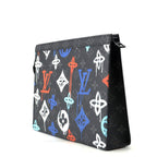 Louis Vuitton Clutch Monogram Eclipse Graffiti Pochette Voyage MM Black — view 2