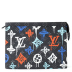 Louis Vuitton Clutch Monogram Eclipse Graffiti Pochette Voyage MM Black