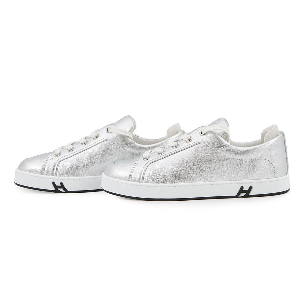 Hermes Sneakers Kid Chevre Metalize 37.5 Shoes — view 2