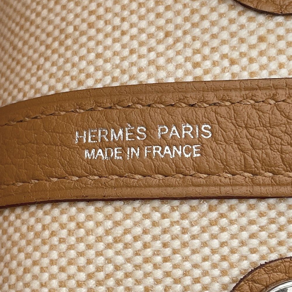 Hermes Tote Neo Garden 23 Party Biscuit Ecru Silver Negonda Toile — view 6
