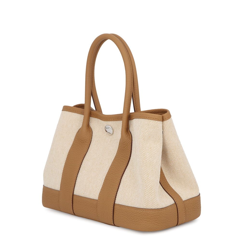 Hermes Tote Neo Garden 23 Party Biscuit Ecru Silver Negonda Toile — view 2