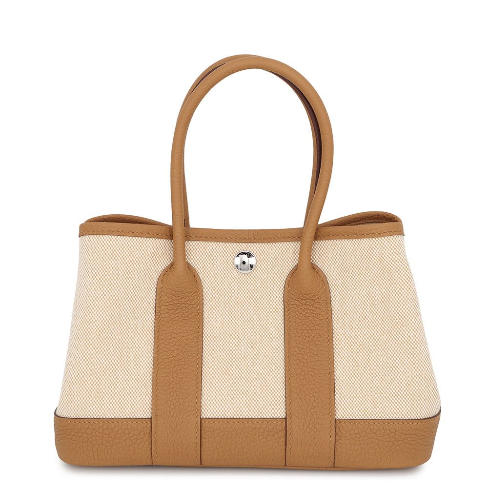 Hermes Tote Neo Garden 23 Party Biscuit Ecru Silver Negonda Toile