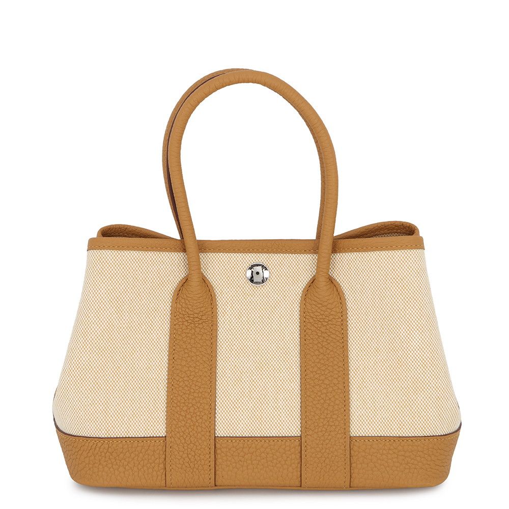 Hermes Neo Garden 23 Party Biscuit Ecru Silver Negonda Toile Ash Tote